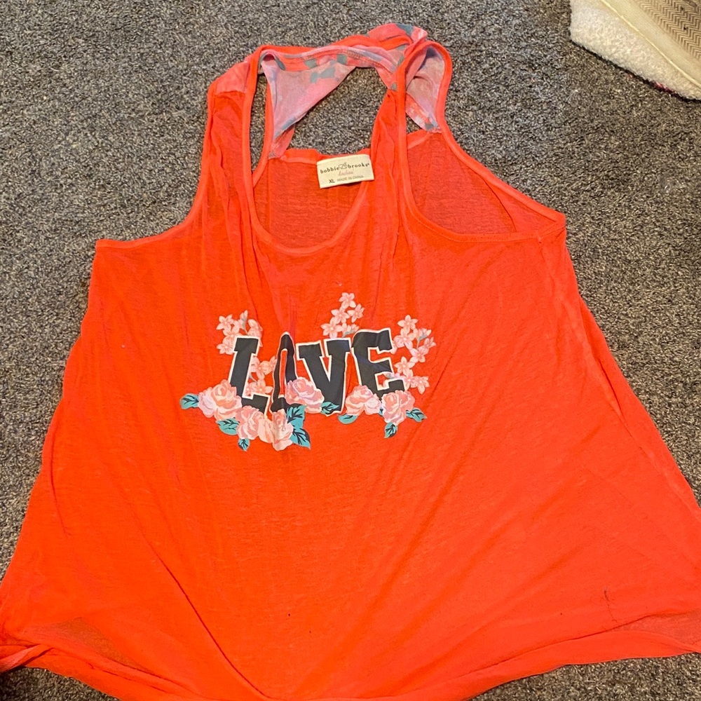 Bobbie Brooks Red Love Graphic Tank Top